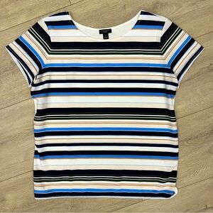 Ann Taylor Factory Top T-shirt Striped Petite Small PS Short Sleeve